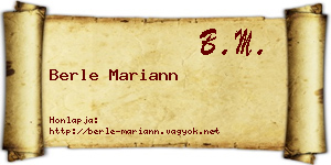 Berle Mariann névjegykártya